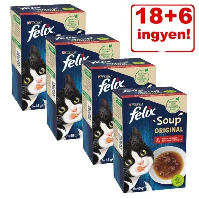 18 + 6 ingyen! 24 x 48 g Felix Soup / Filet