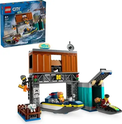 LEGO® City Rendőrségi motorcsónak és a rablók rejtekhelye (60417)