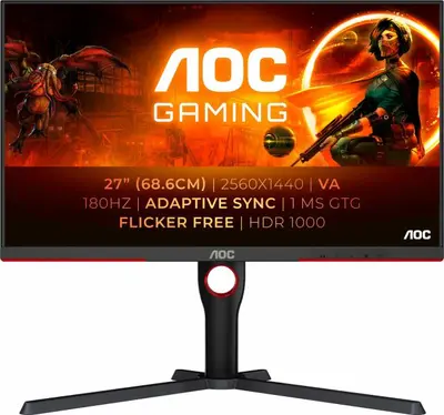 AOC 27" Q27G3XMN/BK Gaming Monitor - VA panel Mini LED háttérvilágítással!