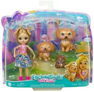 Enchantimals City Játékbaba Kutyusokkal Golden Retriver HHB85