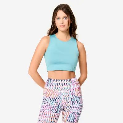 Női fitnesz crop top ujjatlan felső