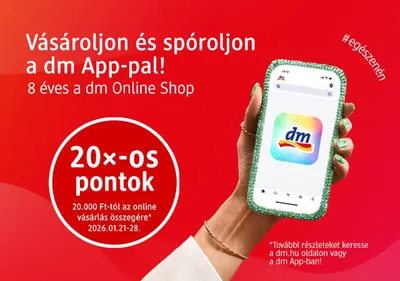 20x pontok 20 ezer Ft felett (8 éves a dm Online Shop)