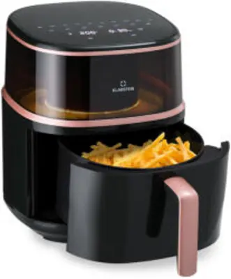 Klarstein Air Bloom, forrólevegős fritőz, 1500 W, 7,5 l, 16 program, gőzölő funkcióval (OV12-AirBloomBlack)