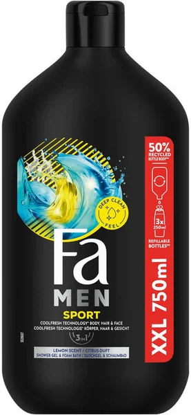 Fa Men Sport tus- és habfürdő - 750 ml