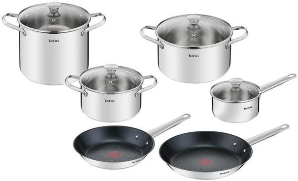 Tefal Rozsdamentes acél edénykészlet 10 db Cook Eat B922SA55 edénykészlet