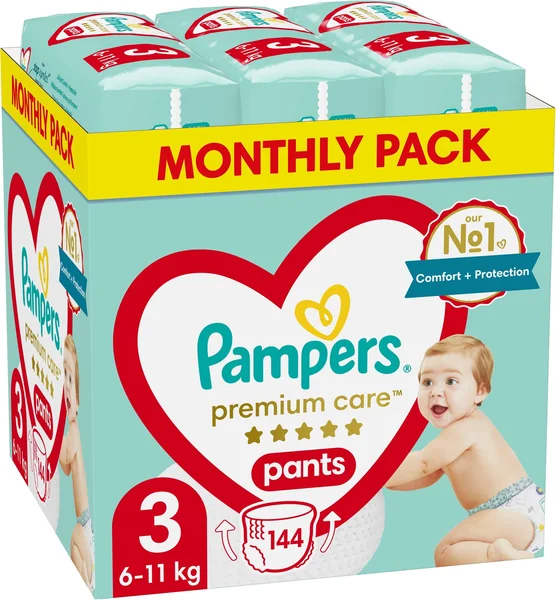 PAMPERS Premium Care Pants 3 (144 db) bugyipelenka (AlzaPlus+)