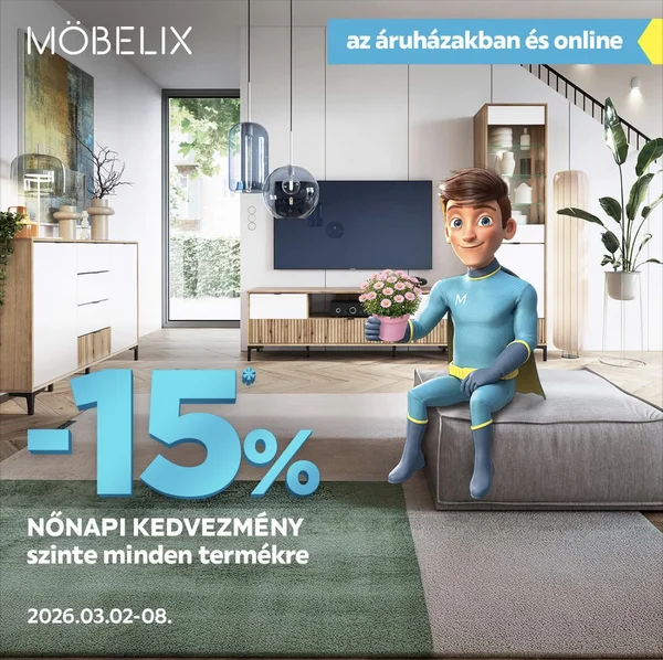15% nőnapi kedvezmény a teljes árú termékekre
