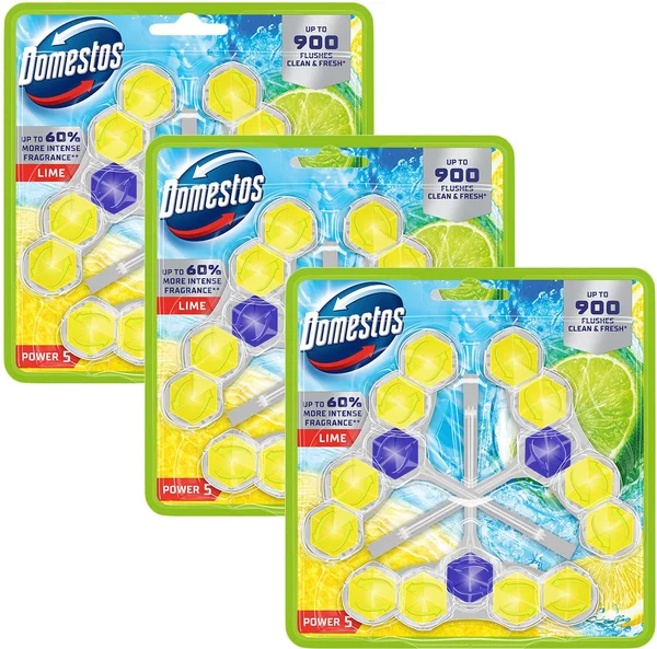 DOMESTOS Triopack Power 5 Lime 3 × 50 g wc golyó (többféle) + AJÁNDÉK