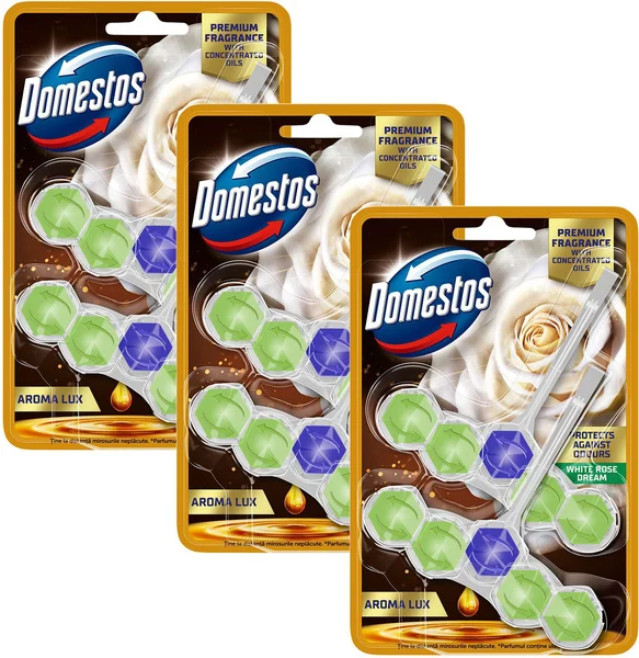DOMESTOS Triopack Aroma Lux White Rose Dream 2 × 50 g wc golyó + AJÁNDÉK