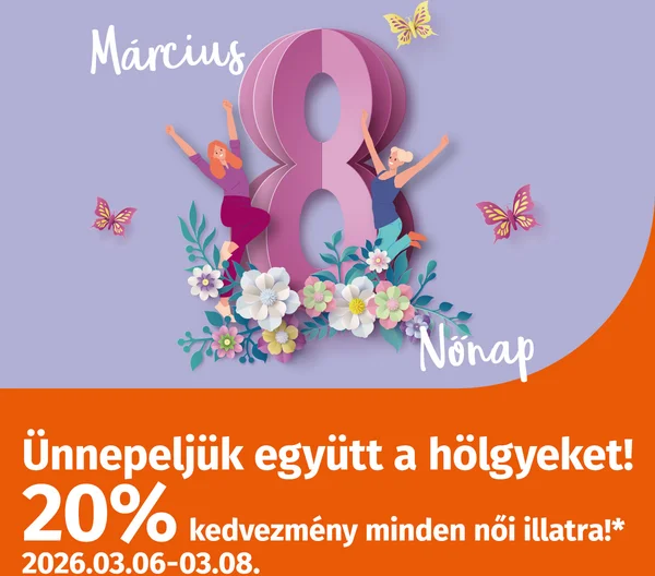 20% kedvezmény minden női illatra