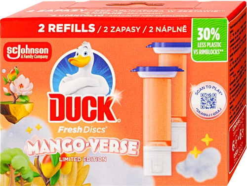 DUCK WC-öblítő korong utántöltő Mango Verse, 72 ml