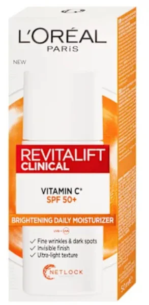 L'Oréal Paris Revitalift Clinical Daily UV-sugárzás elleni fluid SPF 50+ C-vitaminnal (50 ml)