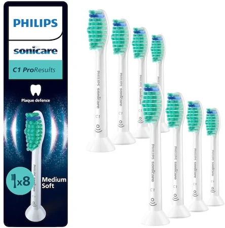 Philips Sonicare Pro Results HX6018/87 tartalék fogkefefej, 8db, Standard, Click-on, BrushSync, Fehér