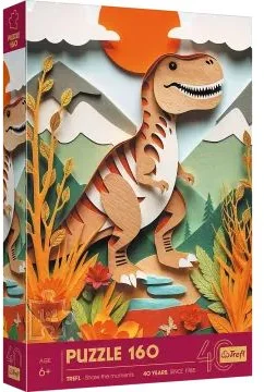 Trefl Trefl: 40. születésnap, Paper Art: Dinoszaurusz puzzle - 160 darabos (40048)