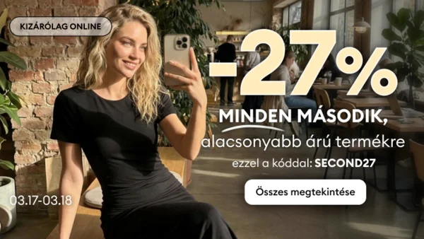 -27%  minden második termékre