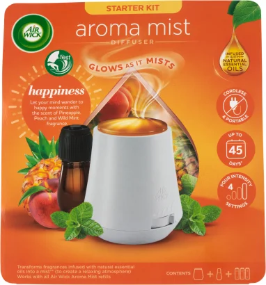 Air Wick Aroma Mist Boldog Pillanatok aroma diffúzor készülék és utántöltő 20 ml