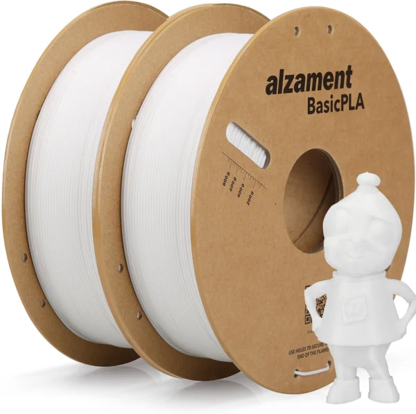 Alzament PLA Basic Dualpack 2x1kg White filament