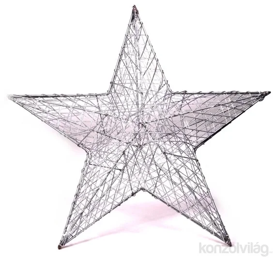 Csillag alakú 52cm/ezüst színű festett fém dekoráció