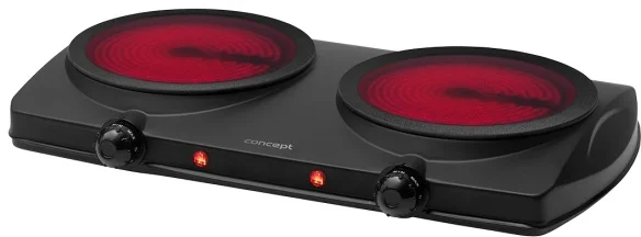 Concept Elektromos kétégős tűzhely fekete Concept 2500 W VE3060 (VE3060)