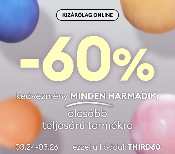 -60% minden harmadik teljes árú termékre