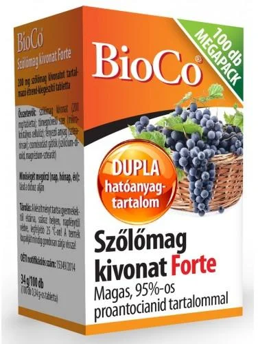 BioCo Szőlőmag kivonat forte tabletta megapack 100x (közeli lejárat!)