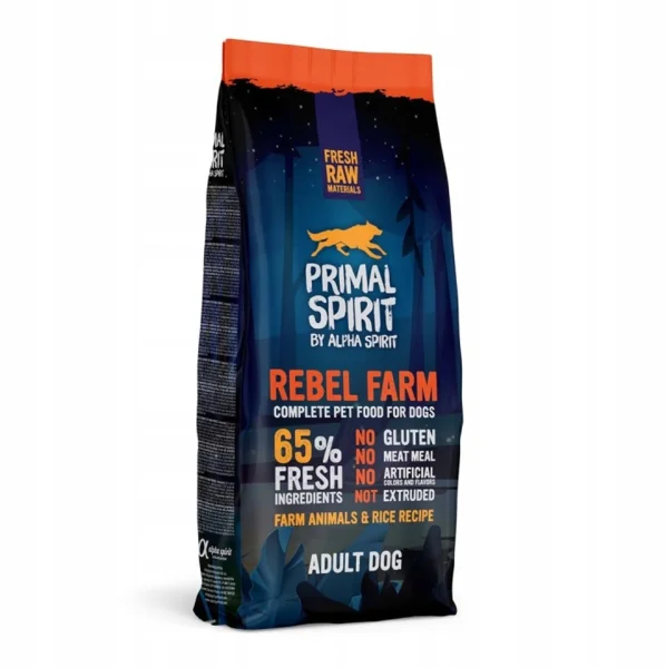 Primal Spirit Rebel Farm 65% száraz Kutyaeledel 12 kg