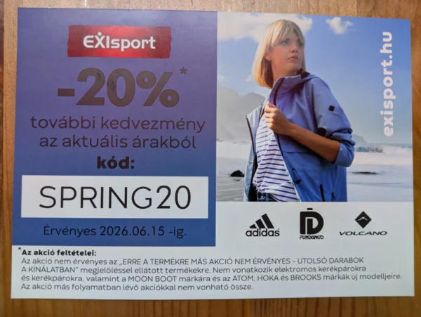 Sportruházat, lábbelik és kiegészítők -20%