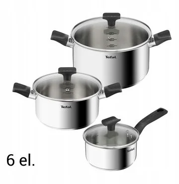 Tefal Delicious Acél edénykészlet 6 részes, ezüst (B925S655)