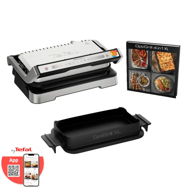 Elektromos grill Tefal OptiGrill XL 4az1-ben GC784D30 Rozsdamentes/Fekete