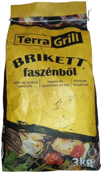 Terra Grill faszénbrikett 3 kg – Minőségi brikett