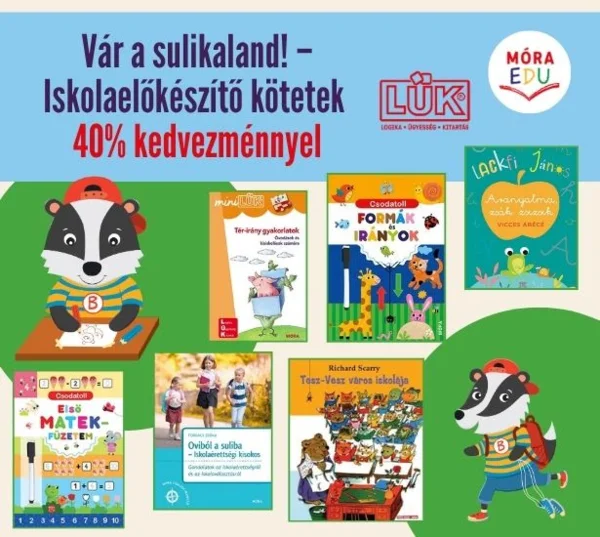 Vár a sulikaland! – Iskolaelőkészítő kötetek 40% kedvezménnyel
