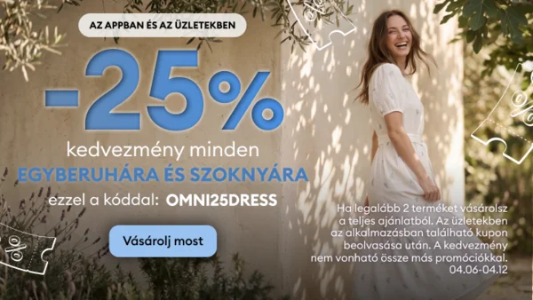 25% kedvezmény egyberuhákra és szoknyákra