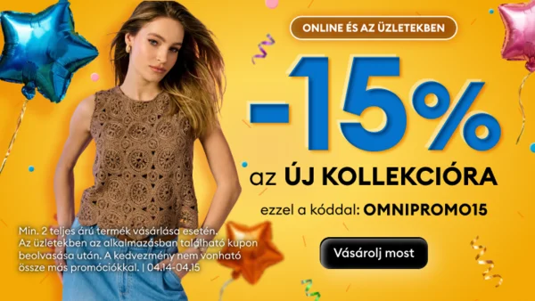 15% kedvezmény az új kollekcióra