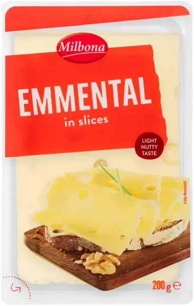 Milbona Szeletelt ementáli sajt, 200 g