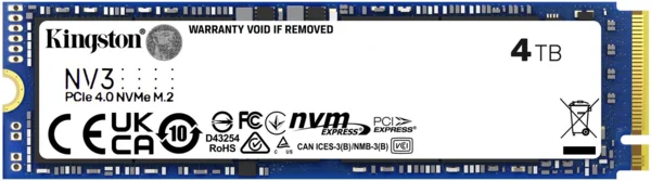 Kingston NV3 4TB ssd meghajtó 4000 gb-os tárolókapacitás