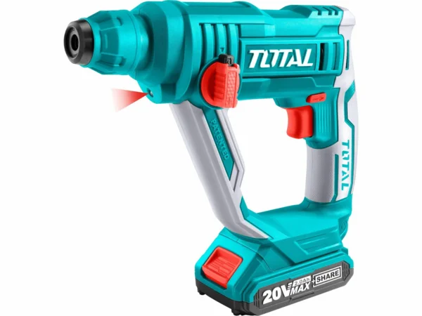 TOTAL-TOOLS Fúrókalapács, 20V Li-ion, 2000mAh, SDS plus, 1,5J - akkumulátor és töltő nélkül fúrókalapács
