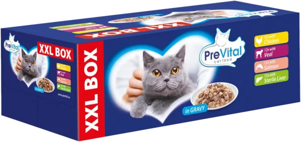 Prevital Alutasakos macskaeledel, 48 x 100 g