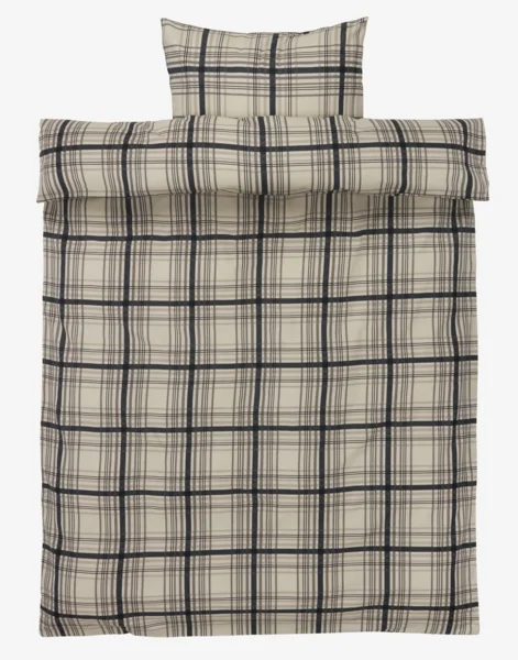 Flanel ágyneműhuzat BRITT 140x200 bézs kockás
