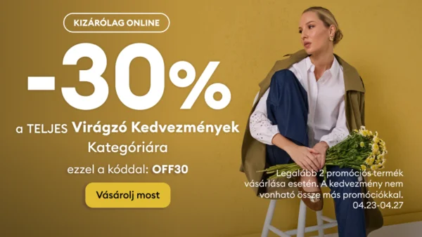30% kedvezmény a virágzó kedvezmények kategóriára