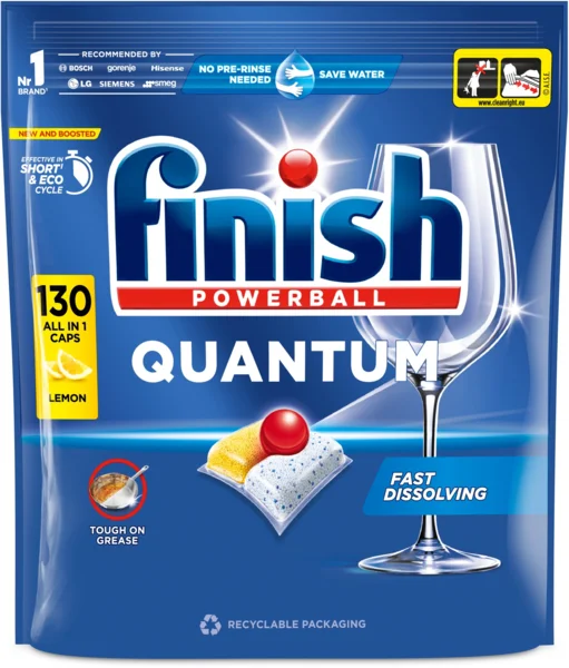 FINISH Quantum All in 1 Lemon, 130 db mosogatógép tabletta (AlzaPlus+)