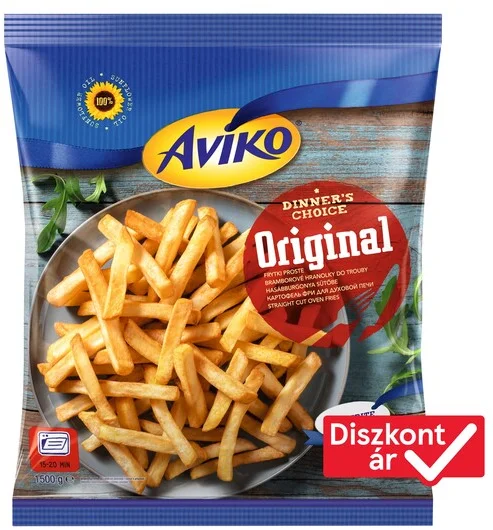 Aviko Original elősütött, gyorsfagyasztott hasábburgonya sütőbe 1500 g