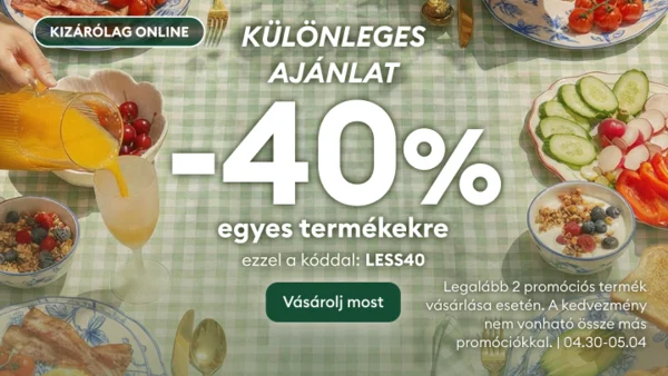 40% kedvezmény egyes termékekre