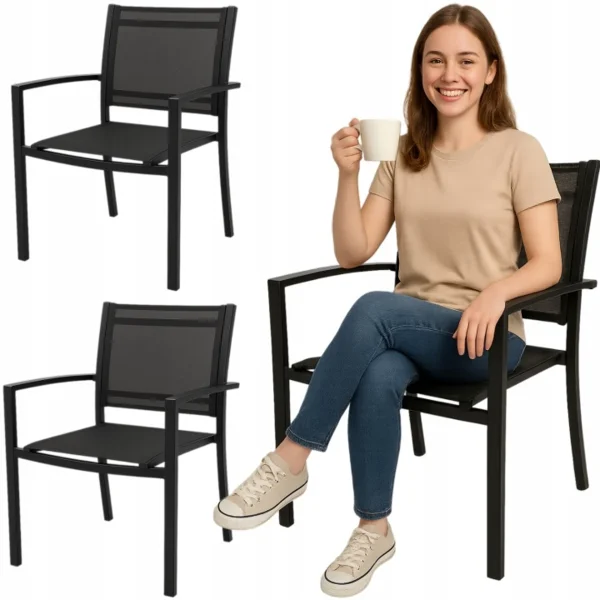 2 x KERTI SZÉK erkély terasz szett acél modern