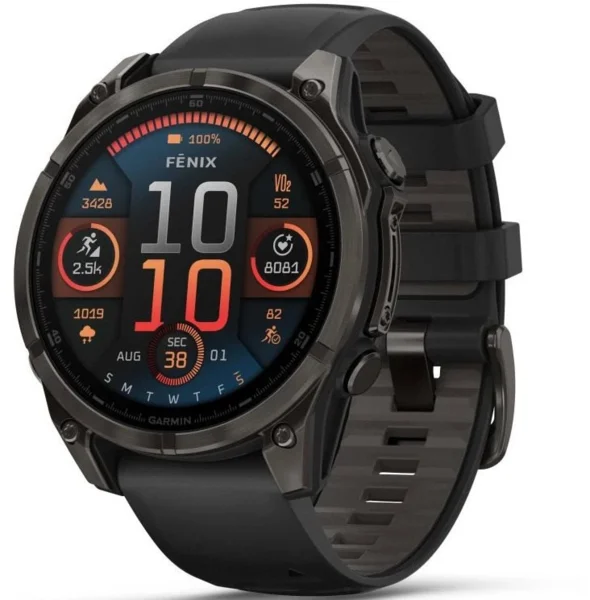Garmin Fenix 8 47mm AMOLED Sapphire karbonszürke DLC titanium okosóra