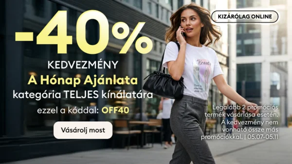 40% kedvezmény a hónap ajánlata kategóriára