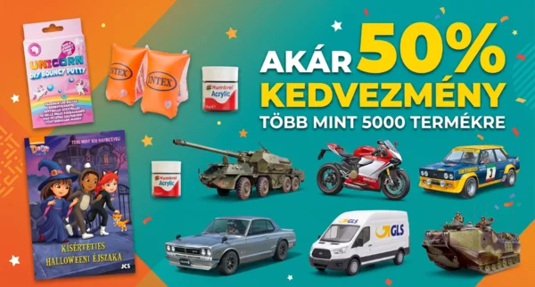 50% kedvezmény több mint 5000 termékre