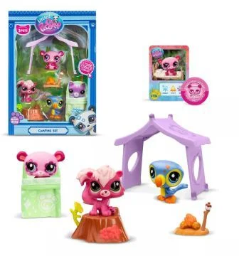 Littlest Pet Shop: Kemping játékfiguraszett, 2. széria - 3 db-os