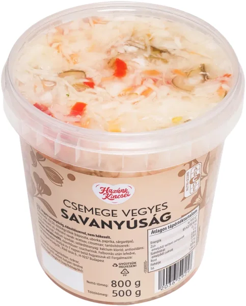 Hazánk Kincsei Vegyes savanyúság, Töltőtömeg: 500 g