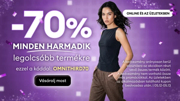 Minden 3. legolcsóbb termékre -70%