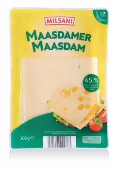 MILSANI Maasdam szeletelt sajt, 300 g